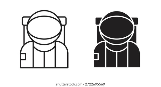 Ícone de usuário astronauta isolado vetor Ilustração. Pictograma vetorial para web e app