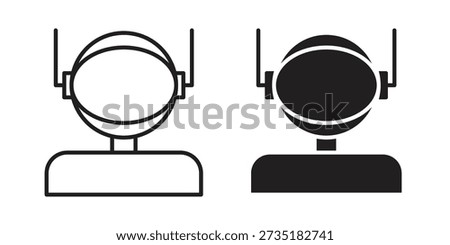 Astronaut user icons for design. Easily editable stroke. Modern flat design.