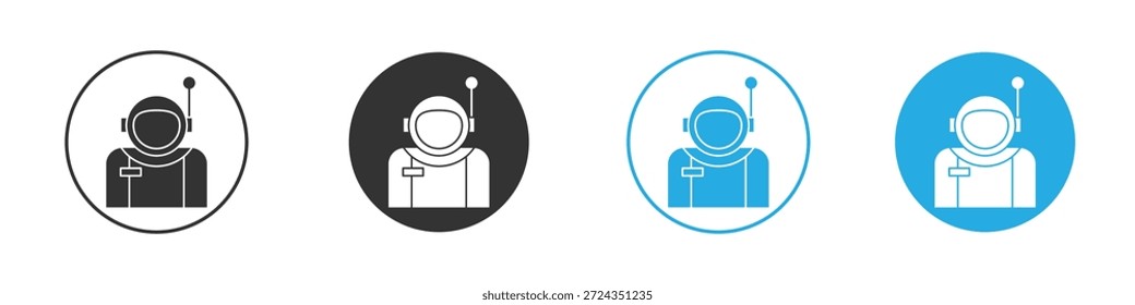 Elemento de diseño de iconos de usuario de astronauta. Ilustración vectorial sobre fondo blanco.
