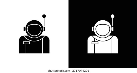 Astronaut Benutzer Symbole Vektor Silhouette Design. Grafik-Design-Illustration mit Vektorgrafik.