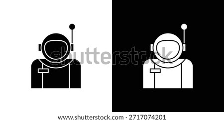 Astronaut user icons vector silhouette design. Vector flat graphic design illustration.