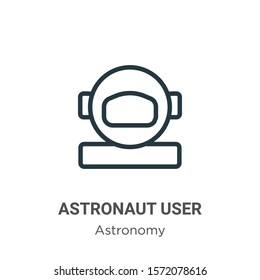 Astronaut user outline vector icon. Thin line black astronaut user icon, flat vector simple element illustration from editable astronomy concept isolated on white background
