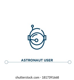astronaut user outline vector icon. simple element illustration. astronaut user outline icon from editable astronomy concept. can be used for web and mobile
