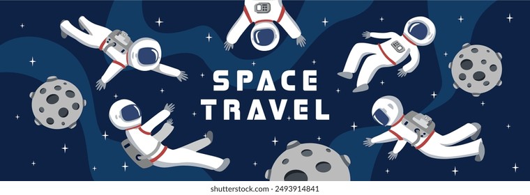 Astronaut vector art. Set illustration of astronaut. Space illustration. Space exploration image. Astronaut in different poses.