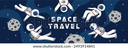 Astronaut vector art. Set illustration of astronaut. Space illustration. Space exploration image. Astronaut in different poses.