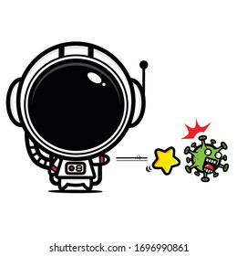 Astronaut vector design against coronavirus