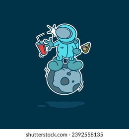 Astronaut vector, an energetic design for funky, fun and stylish t-shirt design or printing advertisement