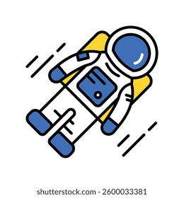 Astronaut  vector filled outline icon. EPS 10 file