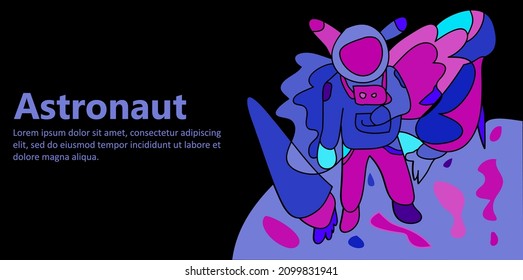 Astronaut vector flat illustration trendy color