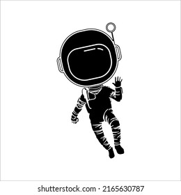 astronaut vector icon floating in the sky