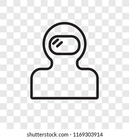 Astronaut vector icon isolated on transparent background, Astronaut logo concept