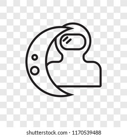 Astronaut vector icon isolated on transparent background, Astronaut logo concept