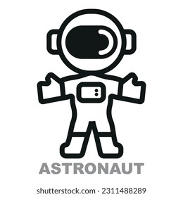 The astronaut vector icon. Perfect for web design, mobile apps, logos, and symbols. Its pixel-perfect vector graphics make it a captivating asset.