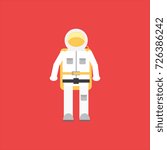 astronaut vector icon in red background