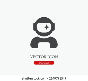 Astronaut vector icon. Symbol in Line Art Style for Design, Presentation, Website or Mobile Apps Elements, Logo. Astronaut symbol illustration. Pixel vector graphics - Vector.