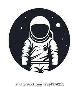 Astronaut vector illustration, abstract design space
