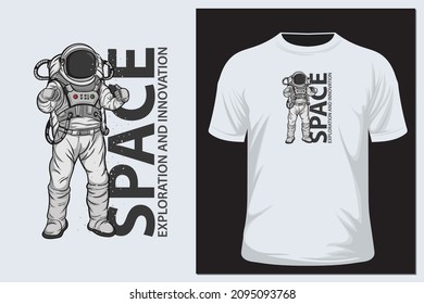 Astronaut, vector illustration. Cartoon comics pop art for print design t shirt apparel poster