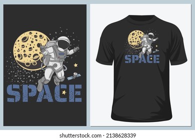 Astronaut, vector illustration. Cartoon comics pop art for print design t shirt apparel poster