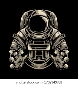 astronaut vector illustration design isolated on dark background