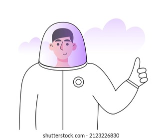 Astronaut. Vector illustration in a flat style