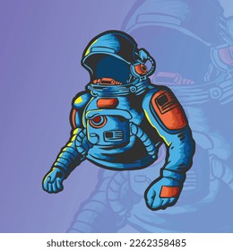 astronaut vector illustration for logo and tshirt design 04