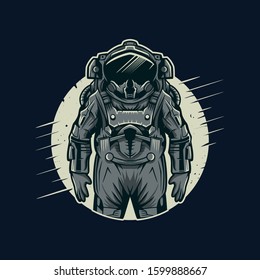 astronaut vector illustration on dark background