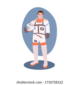 Astronaut vector illustration from professions collection. Flat cartoon illustration isolated on white