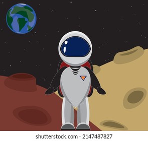 ilustración vectorial astronauta. tema del espacio de trajes espaciales
