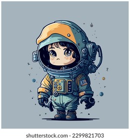 astronaut vector image illustration with dark background