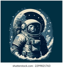 astronaut vector image illustration with dark background