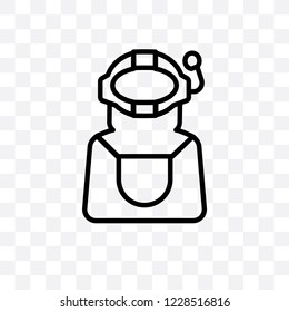 Astronaut vector linear icon isolated on transparent background, Astronaut transparency concept can be used for web and mobile