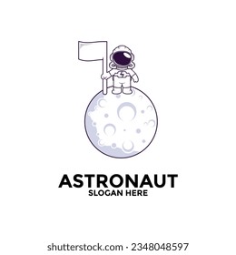 icono del logotipo del vector del astronauta, plantilla de diseño del astronauta de la ilustración o del logotipo del espacio