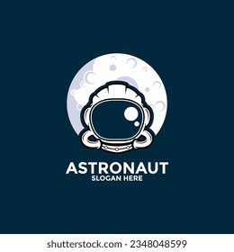 astronaut vector logo icon, Illustration astronaut or space logo design template