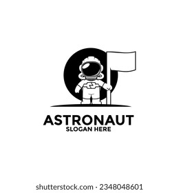 astronaut vector logo icon, Illustration astronaut or space logo design template