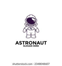 Astronautenlogo-Symbol, Illustrationsastronaut oder Design-Vorlage für das Weltraumlogo