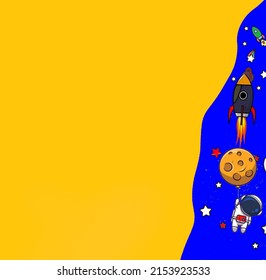 Astronautenvektor auf gelbem Hintergrund für Zwecke des Benutzerinhalts