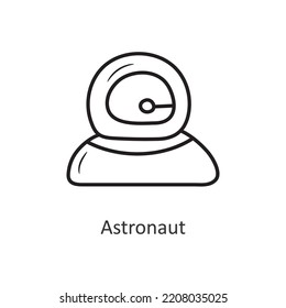 Astronaut  Vector outline Icon Design illustration. Space Symbol on White background EPS 10 File