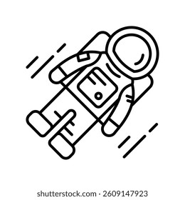 Astronaut  vector outline icon. EPS 10 file
