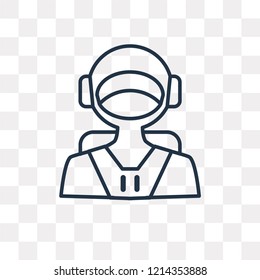 Astronaut vector outline icon isolated on transparent background, high quality linear Astronaut transparency concept can be used web and mobile