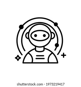 Astronaut vector outline icon. space symbol eps 10 file