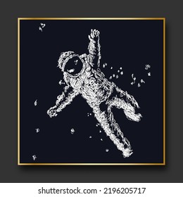 Vektorgrafik-Illustration des Astronauten, Schreiberkunst