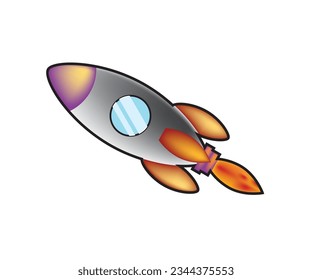 astronaut vector starship blue sky color gradation