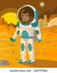an astronaut walking on mars
