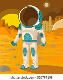 astronaut walking on mars