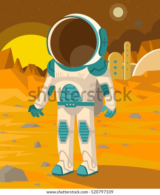 astronaut walking on\
mars