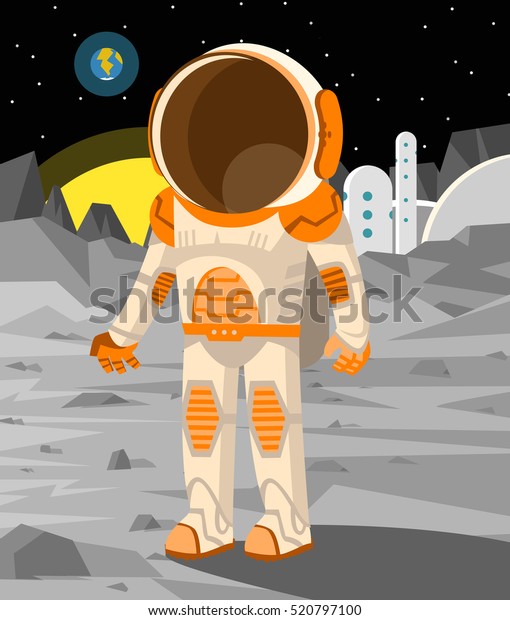 astronaut walking on the\
Moon