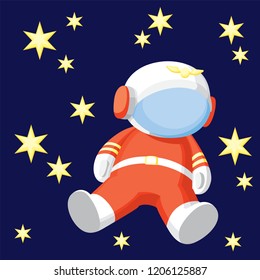 Astronaut walking in space among the stars