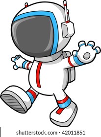 Astronaut Walking Vector Illustration