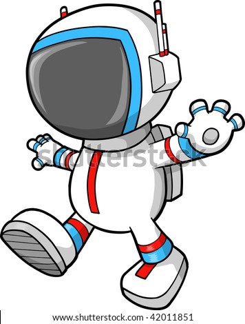 Astronaut Walking Vector Illustration Stock Vector (Royalty Free