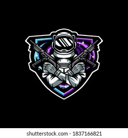 Astronaut War E-sport Logo gaming